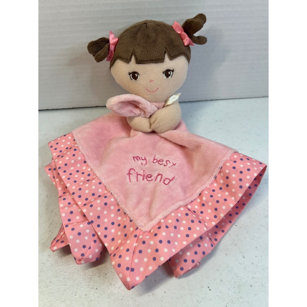 Garanimals Pink My Best Friend Doll Baby Security Blanket Lovey Polka Dot Satin